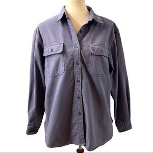 L.L. Bean Chamois Cloth Blue Button Front Shirt
